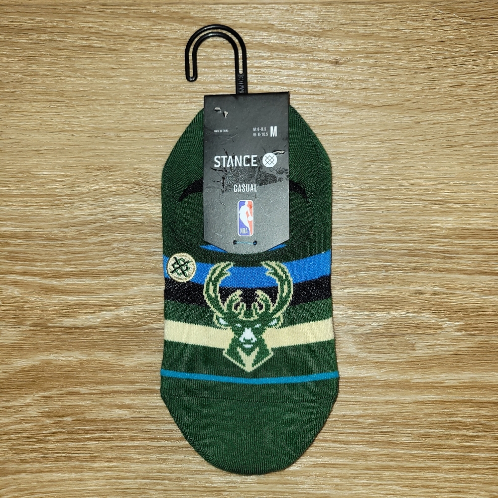 Stance Green No Show Socks NBA Basketball Milwaukee Bucks Medium New